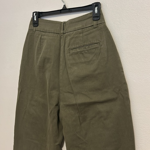 Topshop Green Wide Leg Pants High-Waisted - Picture 6 of 7